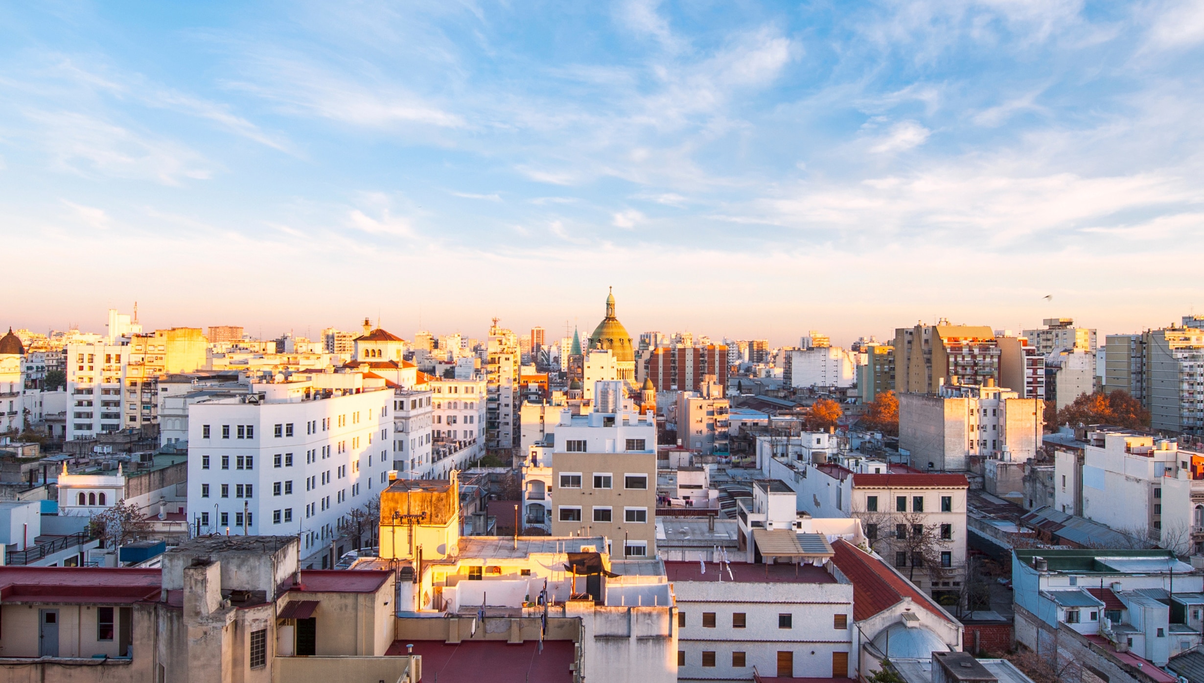 Panoramic view of Buenos Aires cityscape with vibrant architecture under a blue sky | MSC Cruises Panoramic view of Buenos Aires cityscape with vibrant architecture under a blue sky | MSC Cruises
