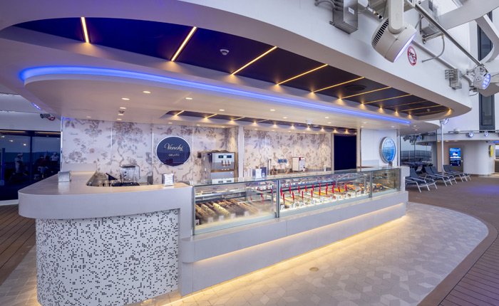 Gelato and dessert counter onboard an MSC cruise ship | MSC Cruises Gelato and dessert counter onboard an MSC cruise ship | MSC Cruises