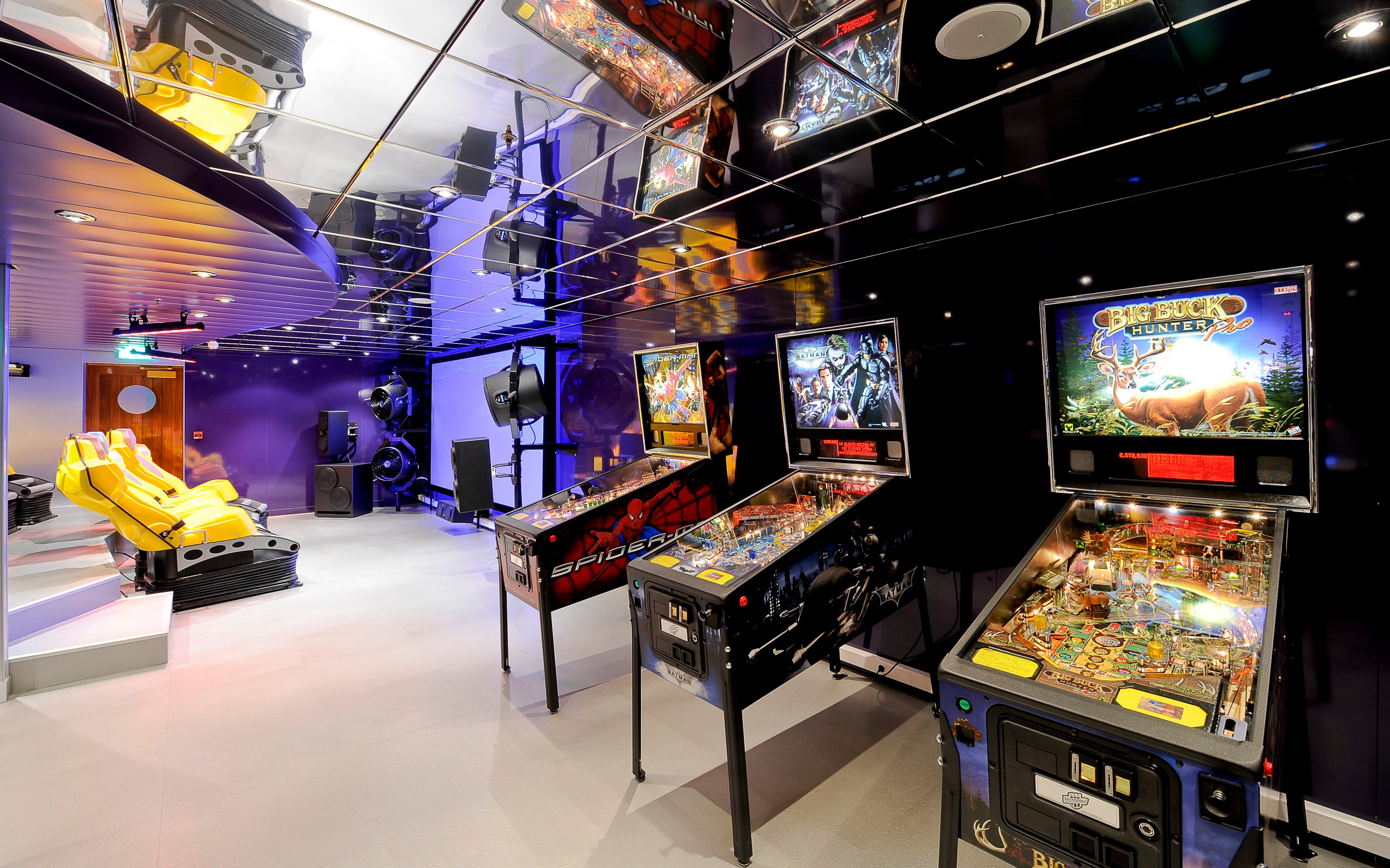Arcade with pinball machines and racing simulators onboard a cruise ship | MSC Cruises Arcade with pinball machines and racing simulators onboard a cruise ship | MSC Cruises